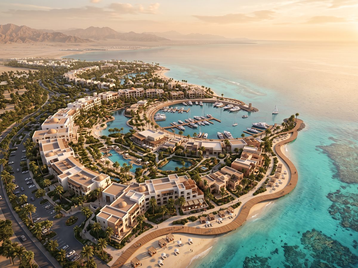 Red Sea Quarter — Masterplan · Aerial CGI, Western Province, KSA